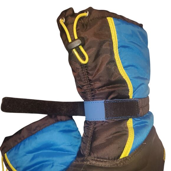 SOREL Big Kids Size 3 Flurry Snow Boot Black Super Blue Hook Loop - Picture 6 of 12